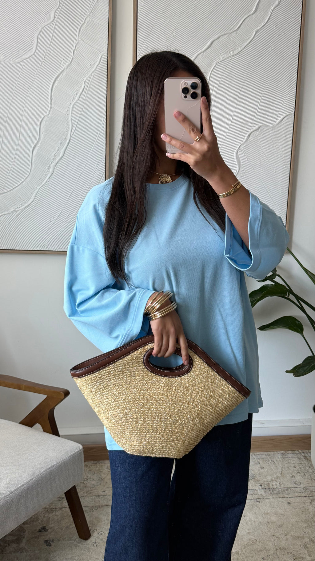 Basic Shirt mit 7/8 Ärmel