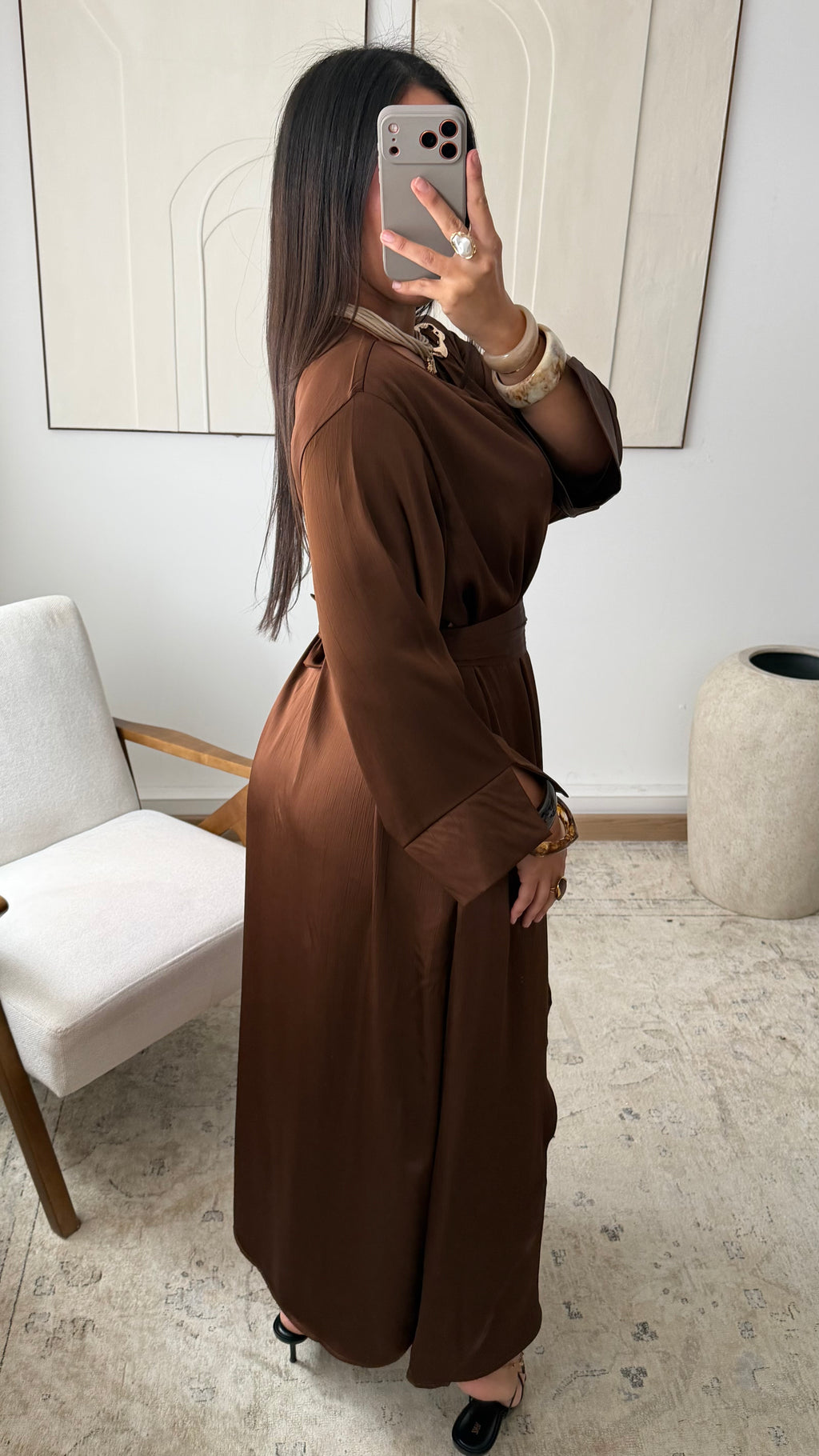 Kleid mit Wickeloptik und Gürtel