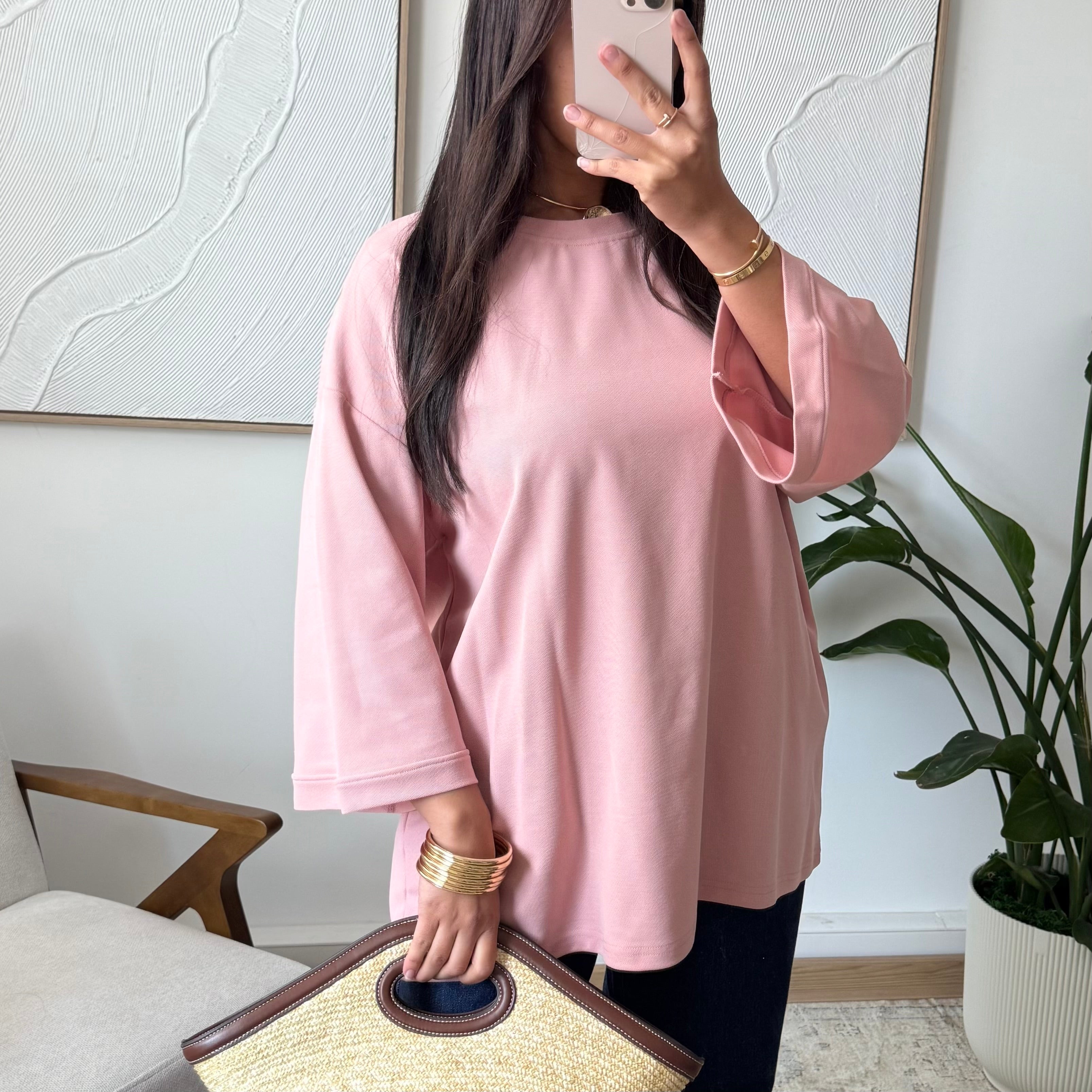 Basic Shirt mit 7/8 Ärmel