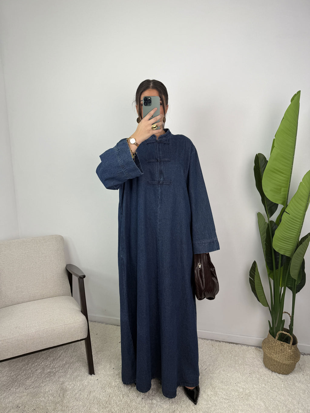 Jeans Kleid mit asiatischen Details