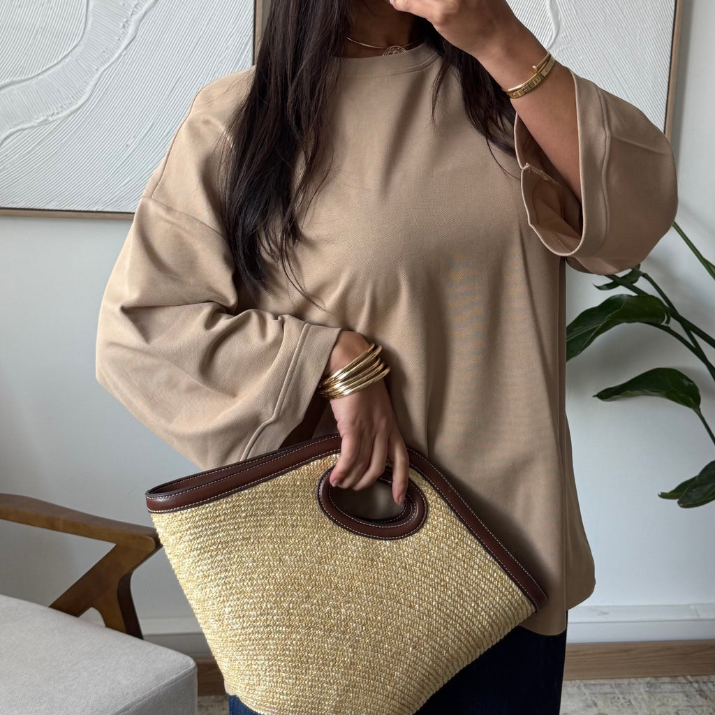 Basic Shirt mit 7/8 Ärmel