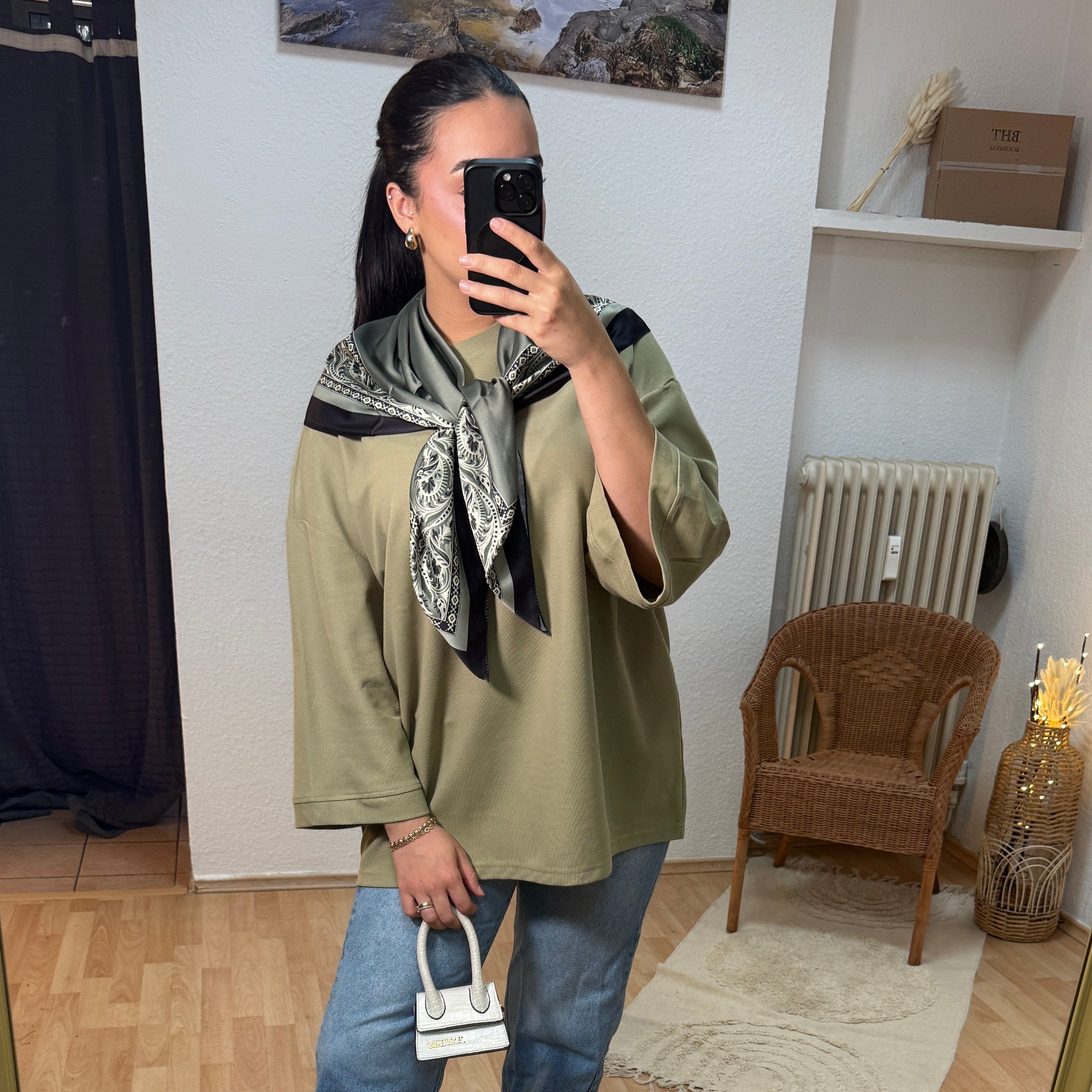 Basic Shirt mit 7/8 Ärmel