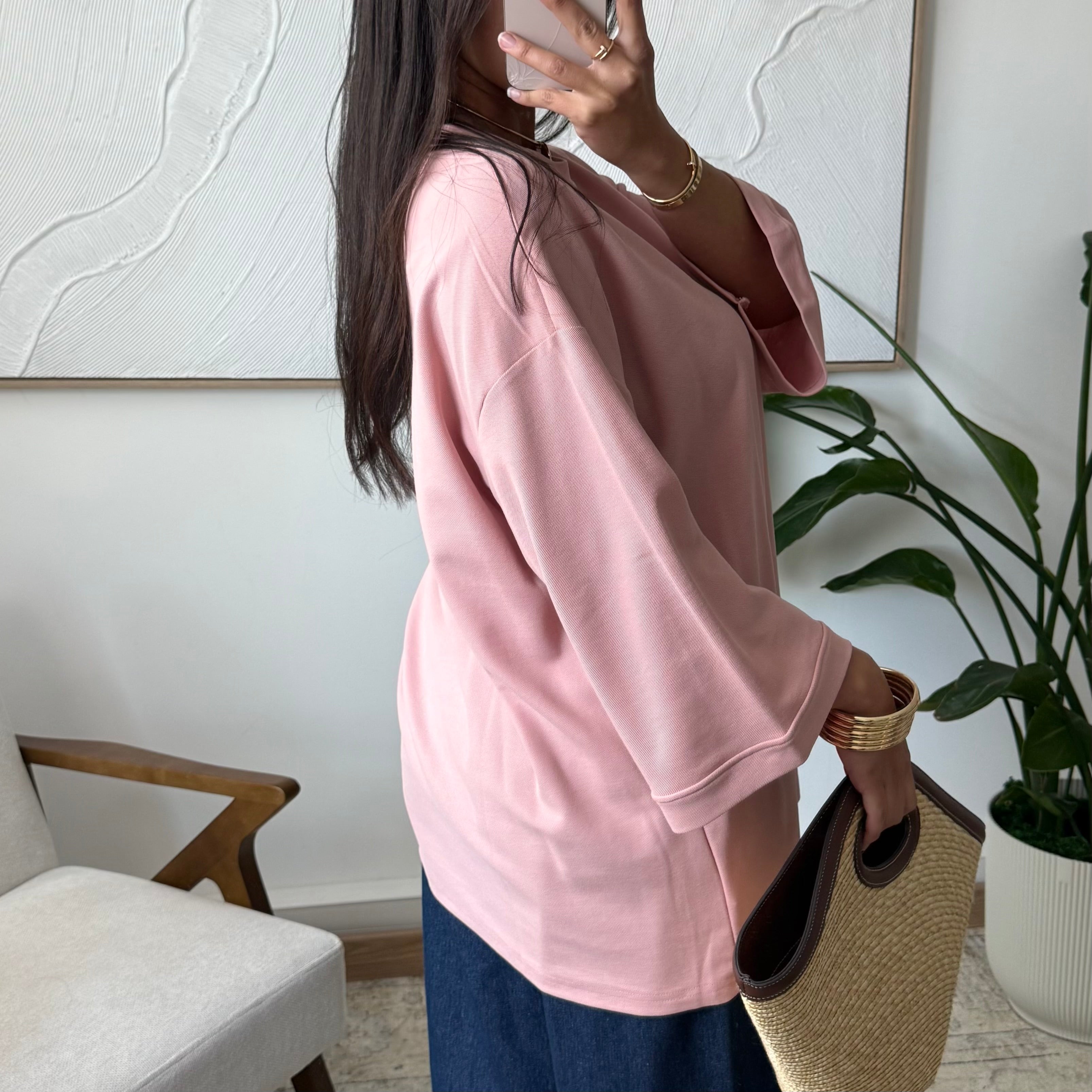 Basic Shirt mit 7/8 Ärmel