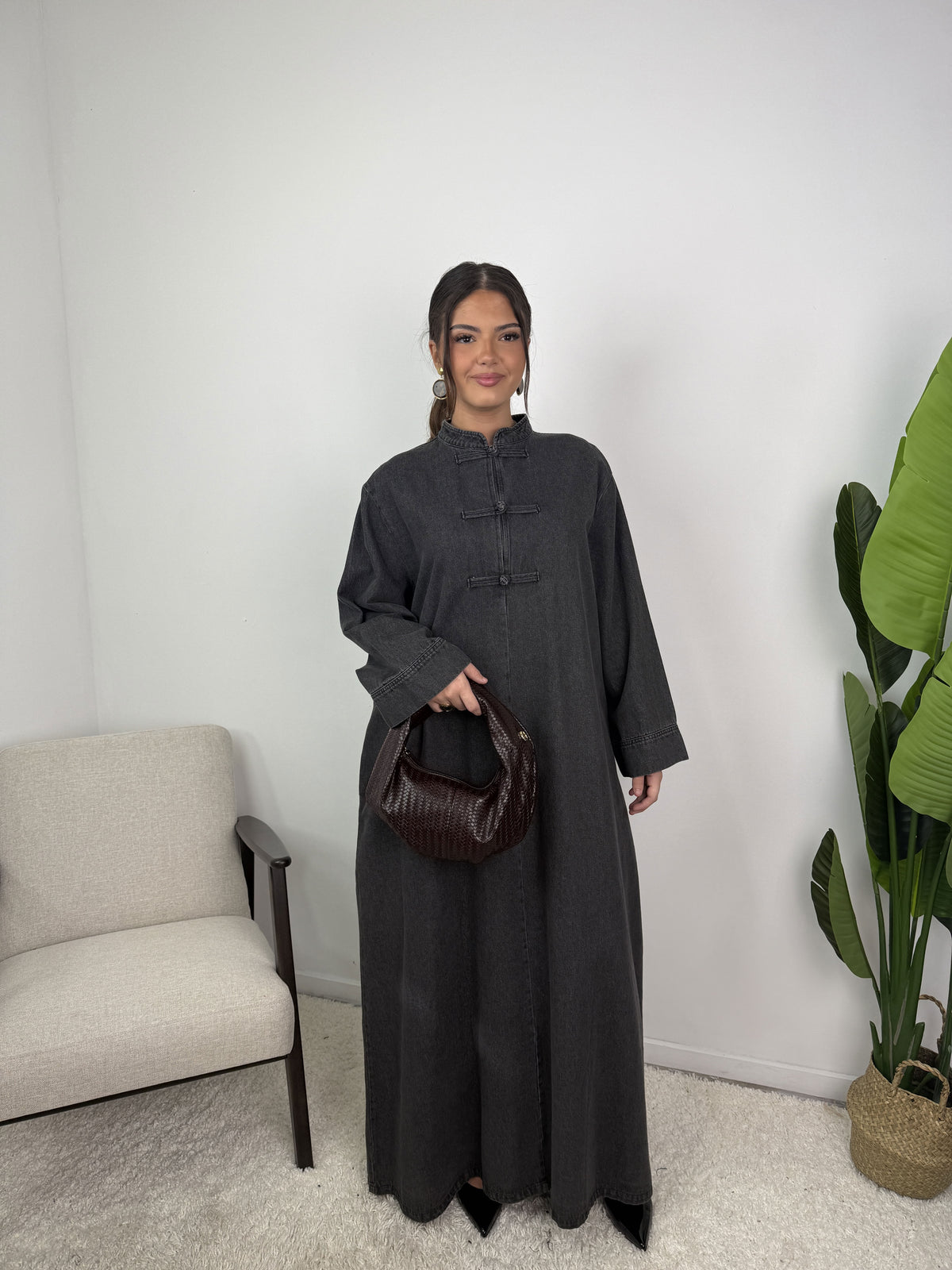 Jeans Kleid mit asiatischen Details