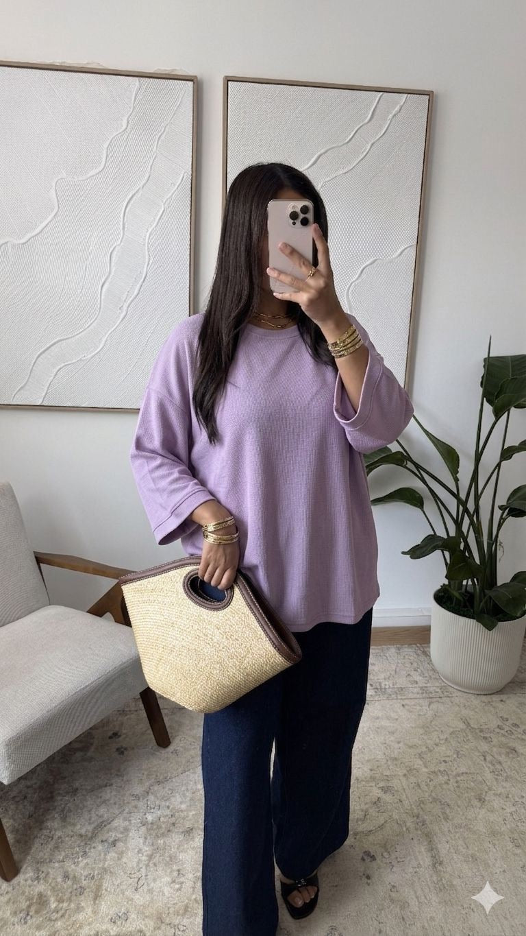 Basic Shirt mit 7/8 Ärmel