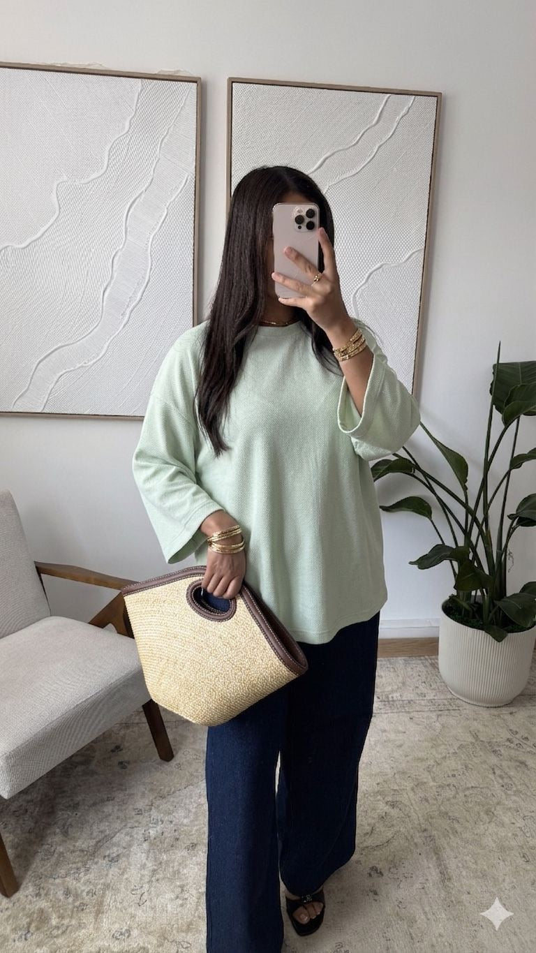 Basic Shirt mit 7/8 Ärmel
