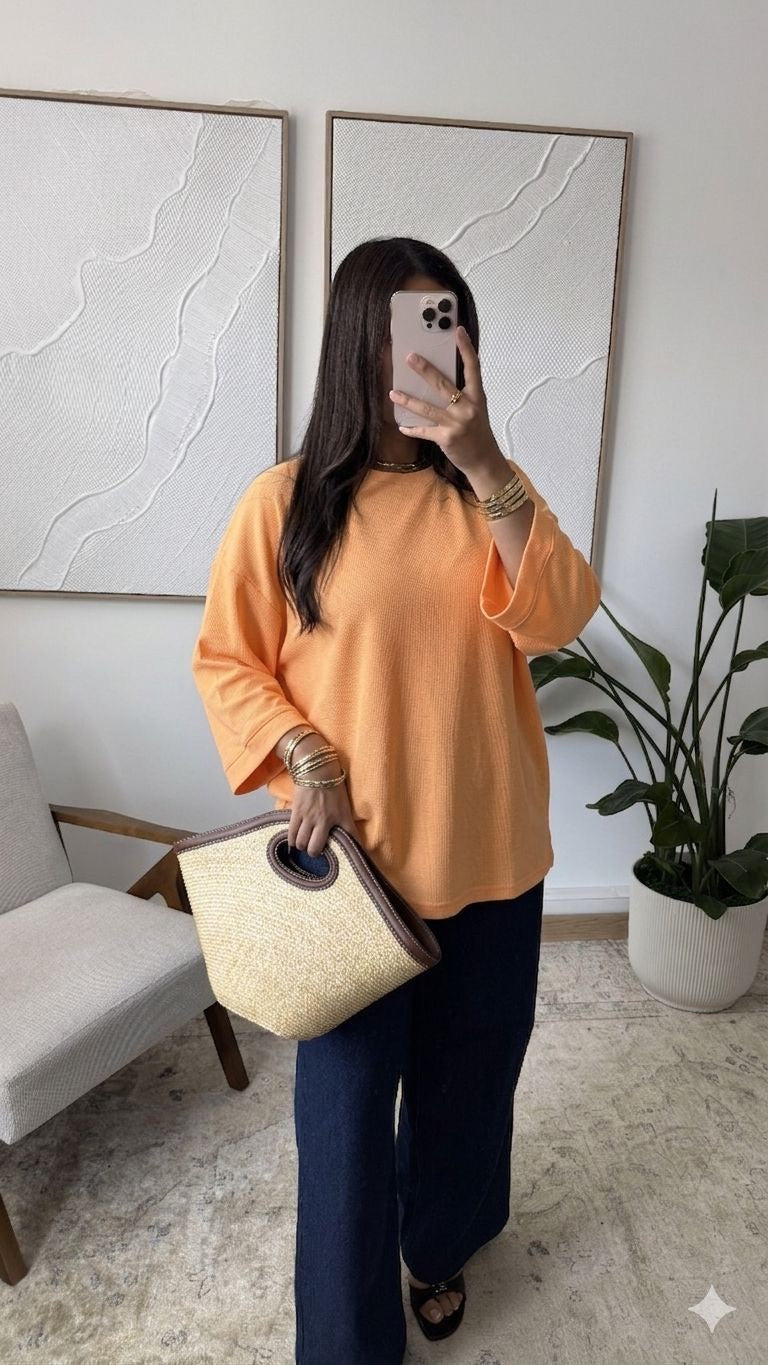Basic Shirt mit 7/8 Ärmel